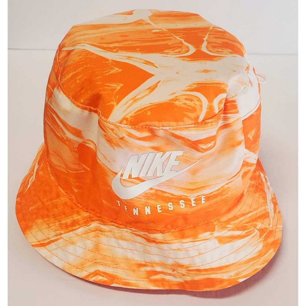 VOLS Bucket Hat Reversible Tie Dye to Solid Polyester Zip Pocket ID/Money L/XL